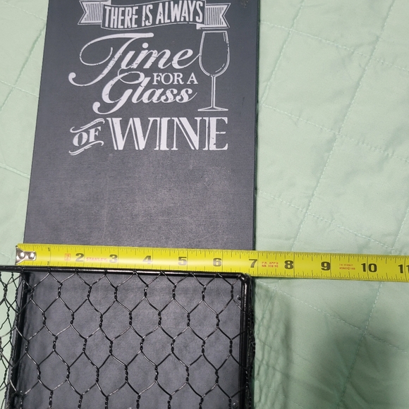 THERE'S ALWAYS TIME FOR WINE cork basket mail basket keys Wall Basket and Sign - Picture 6 of 12